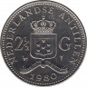 Монета. Нидерландские Антильские острова. 2,5 гульдена 1980 год. Королева Юлиана. ав.