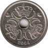  Монета. Дания. 1 крона 2004 год. ав.