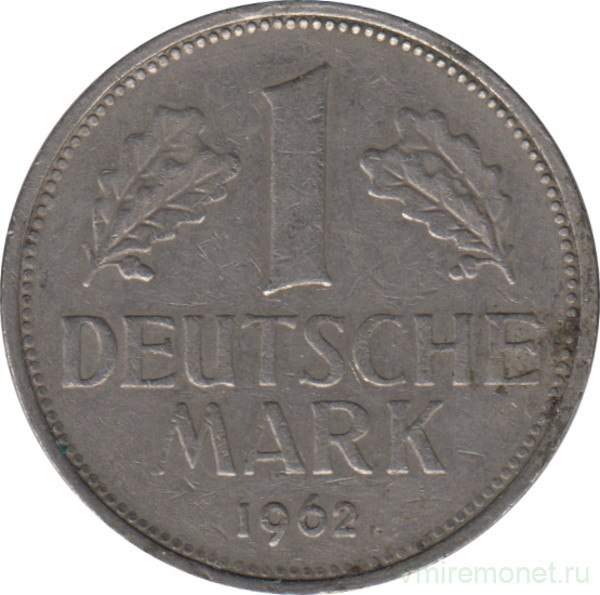 Монета. ФРГ. 1 марка 1962 год. Монетный двор - Мюнхен (D).