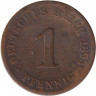 Монета. Германская империя. 1 пфенниг 1893 год. (J).