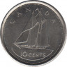 Монета. Канада. 10 центов 2002 год. 50 лет правления Елизаветы II.(P) рев.