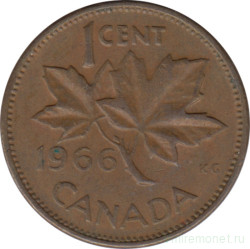 Монета. Канада. 1 цент 1966 год.