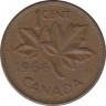Монета. Канада. 1 цент 1966 год.