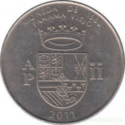 Монета. Панама. 1/2 бальбоа 2011 год. Чеканка монет 1580 год.