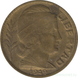 Монета. Аргентина. 5 сентаво 1949 год.