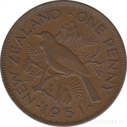 Монета. Новая Зеландия. 1 пенни 1951 год.
