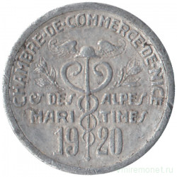 Монета. Нотгельд. Франция. Ницца. 5 сантимов 1922 год. 