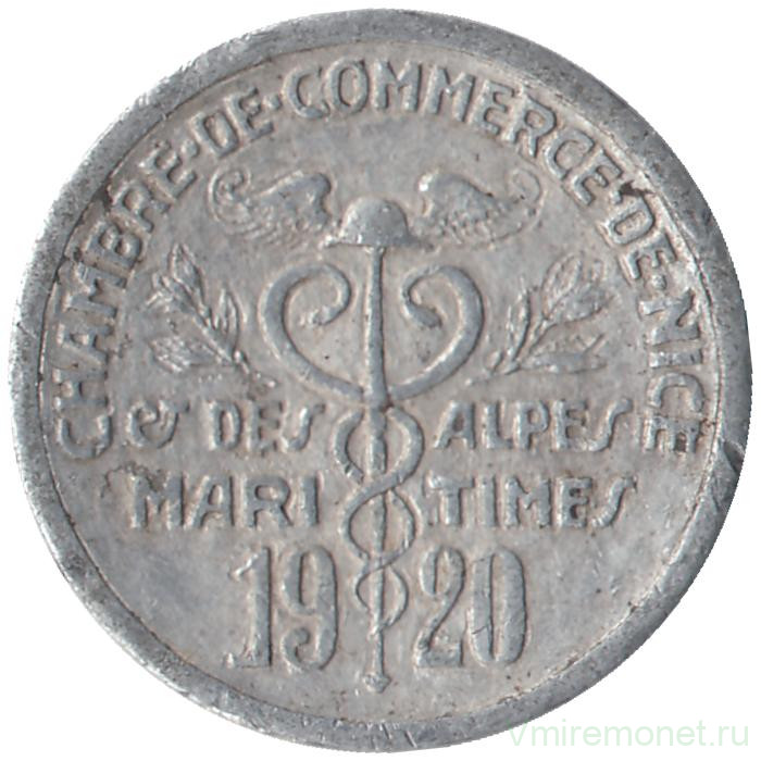 Монета. Нотгельд. Франция. Ницца. 5 сантимов 1922 год. 