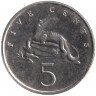 Монета. Ямайка. 5 центов 1991 год. 
