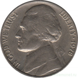 Монета. США. 5 центов 1978 год. 