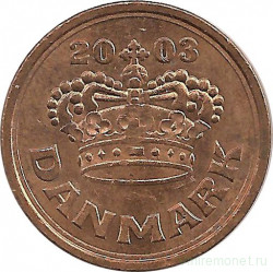 Монета. Дания. 50 эре 2003 год.