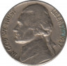  Аверс. Монета. США. 5 центов 1957 год. Монетный двор D.