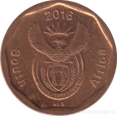 Монета. Южно-Африканская республика (ЮАР). 10 центов 2016 год.