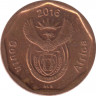 Монета. Южно-Африканская республика (ЮАР). 10 центов 2016 год. ав.