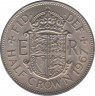 Монета. Великобритания. 1/2 кроны (2.5 шиллинга) 1967 год. ав.