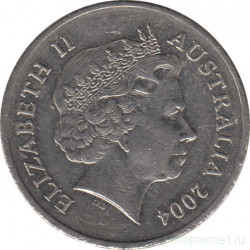 Монета. Австралия. 20 центов 2004 год.