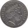 Монета. Австралия. 20 центов 2004 год. ав.