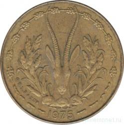 Монета. Западноафриканский экономический и валютный союз (ВСЕАО). 5 франков 1975 год.