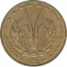 Монета. Западноафриканский экономический и валютный союз (ВСЕАО). 5 франков 1975 год. ав.