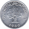 Монета. Тунис. 1 миллим 1960 год. ав.