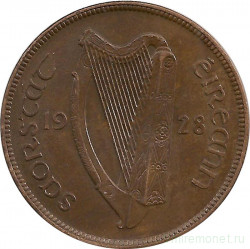 Монета. Ирландия. 1 пенни 1928 год.