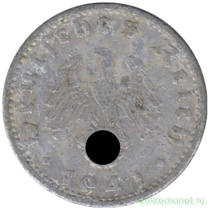 Монета. Германия. Третий Рейх. 50 рейхспфеннигов 1941 год. Монетный двор - Вена (B).