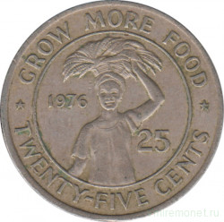 Монета. Либерия. 25 центов 1976 год. ФАО.