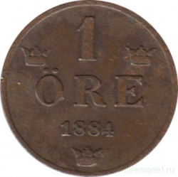 Монета. Швеция. 1 эре 1884 год.