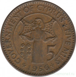 Монета. Кипр. 5 милей 1956 год.