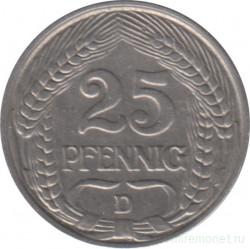 Монета. Германия (Германская империя 1871-1922). 25 пфеннигов 1910 год. Монетный двор - Мюнхен (D).