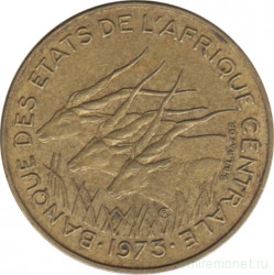 Монета. Центральноафриканский экономический и валютный союз (ВЕАС). 5 франков 1973 год.