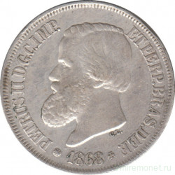 Монета. Бразилия. 500 рейсов 1868 год.