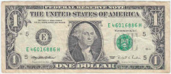 Банкнота. США. 1 доллар 1995 год. Серия E. Тип 496а.