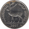 Монета. Маврикий. 1/2 рупии 2007 год. ав.