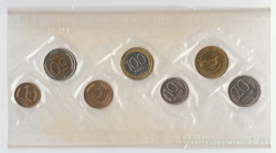 Монета. Россия. Набор монет 1, 5, 10, 20, 50, 100 рублей 1992 год. ЛМД. С жетоном "Пётр I - основатель монетного двора". В мягкой упаковке.