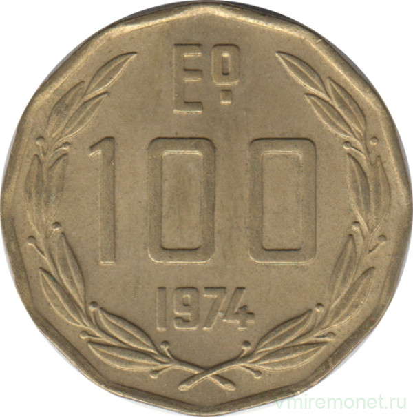 Монета. Чили. 100 эскудо 1974 год.