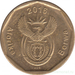 Монета. Южно-Африканская республика (ЮАР). 20 центов 2016 год.