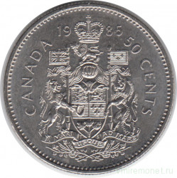 Монета. Канада. 50 центов 1985 год.
