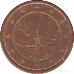 Монета. Германия. 1 цент 2005 год. (D).