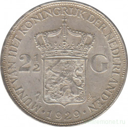 Монета. Нидерланды. 2,5 гульдена 1929 год.