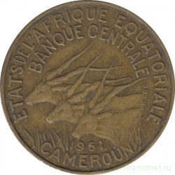 Монета. Экваториальная Африка (КФА). Камерун. 5 франков 1961 год.