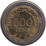 Монета. Колумбия. 500 песо 2024 год.