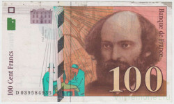 Банкнота. Франция. 100 франков 1997 год. Тип 158а.