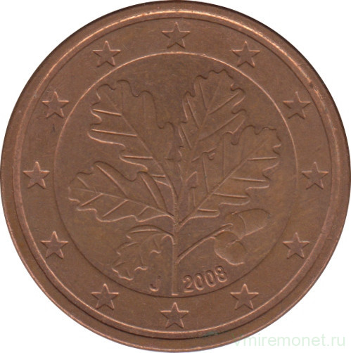Монета. Германия. 5 центов 2008 год (J).
