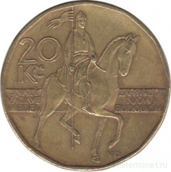 Монета. Чехия. 20 крон 2000 год.