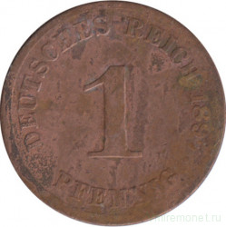Монета. Германия (Германская империя 1871-1922). 1 пфенниг 1897 год. (J).