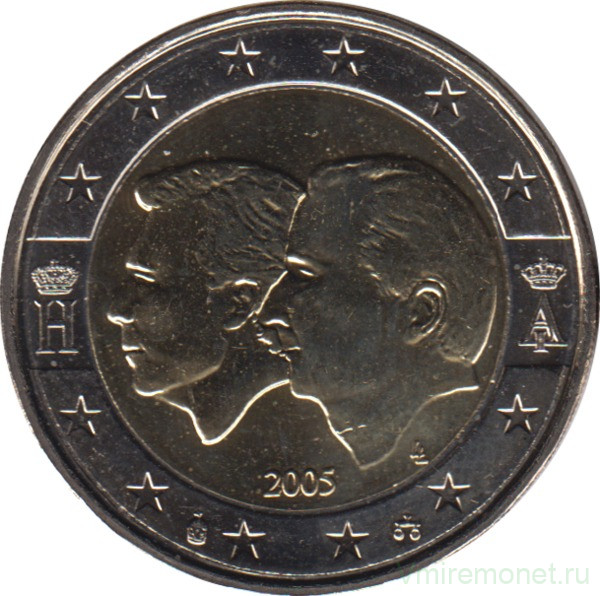 Монета. Бельгия. 2 евро 2005 год. Бельгийско-люксембургский экономический союз.