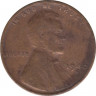 Монета. США. 1 цент 1940 год. Монетный двор S. ав.