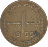 Монета. Пакистан. 1 пайс 1955 год. ав.