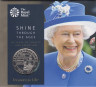 Монета. Великобритания. 5 фунтов 2017 год. 65 лет правления королевы Елизаветы II. В буклете. ав.